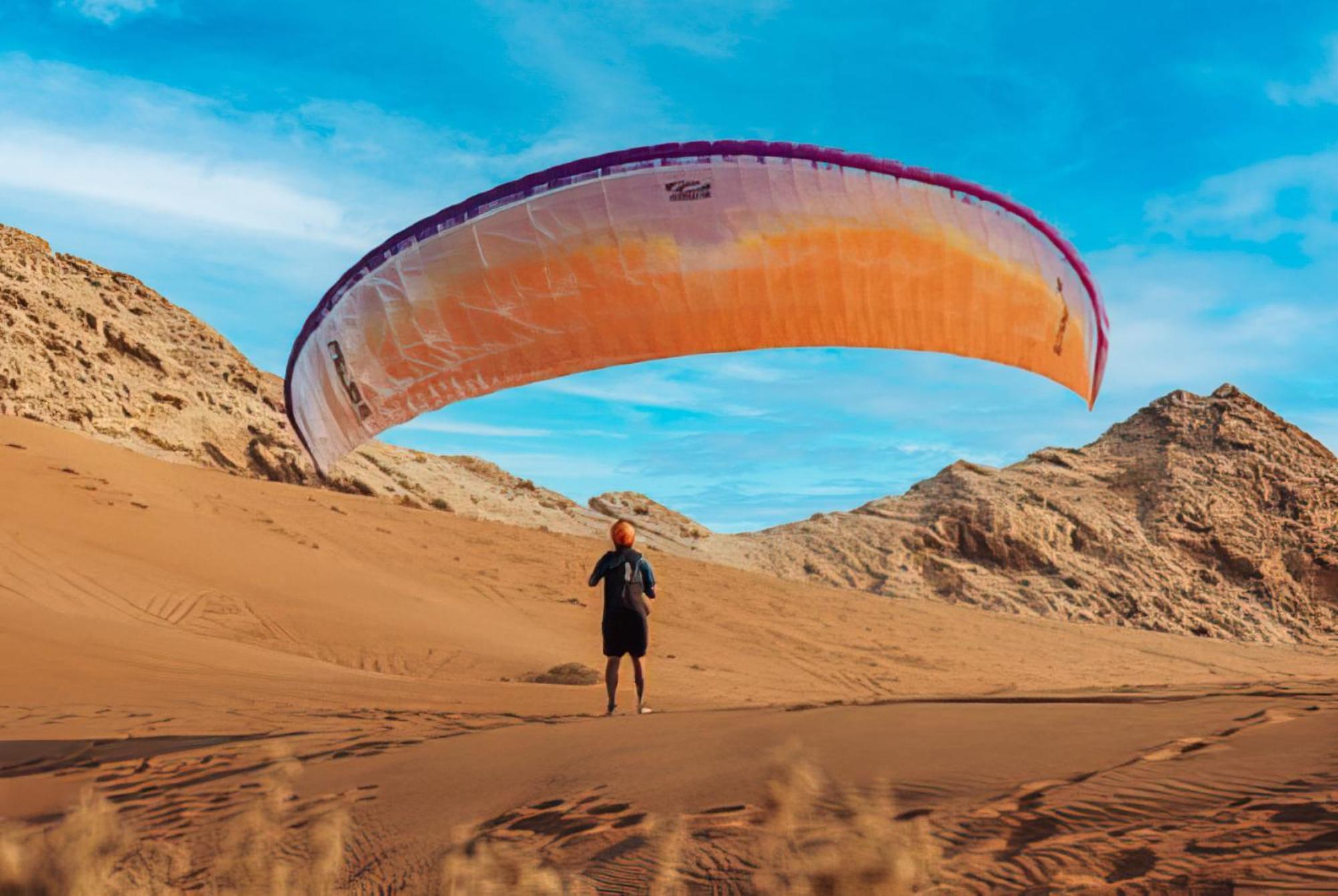 Al Badayer Retreat By Sharjah Collection Hotel Margham ภายนอก รูปภาพ Parachute landing on the dunes